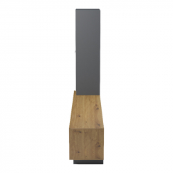 Σύνθετο σαλονιού Tilveo pakoworld oak-ανθρακί 230x41.5x180εκ