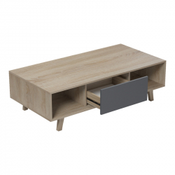 Τραπέζι σαλονιού Elonza pakoworld sonoma-ανθρακί 120x60x36εκ