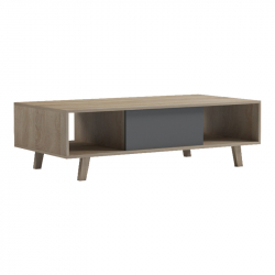 Τραπέζι σαλονιού Elonza pakoworld sonoma-ανθρακί 120x60x36εκ