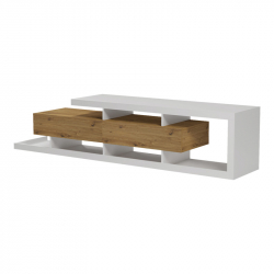 Έπιπλο τηλεόρασης Arbero pakoworld λευκό-oak 198x40x45εκ