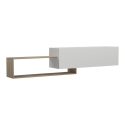 Έπιπλο τηλεόρασης επιτοίχιο Olande pakoworld sonoma-λευκό 210x35x48εκ