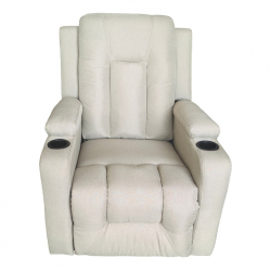 Πολυθρόνα relax με μηχανισμό massage Gessel pakoworld μπεζ ύφασμα 80x90x98εκ