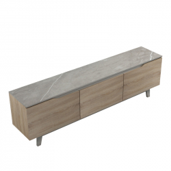 Έπιπλο τηλεόρασης Kasandra pakoworld μπεζ μαρμάρου-sonoma 180x35x48.5εκ