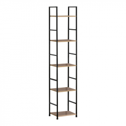 Βιβλιοθήκη Azuel pakoworld φυσικό-μαύρο μέταλλο 29x23.5x144εκ