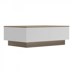 Τραπέζι σαλονιού Winey pakoworld σε sonoma-λευκή απόχρωση 90x60x31.5εκ