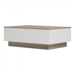 Τραπέζι σαλονιού Winey pakoworld σε sonoma-λευκή απόχρωση 90x60x31.5εκ