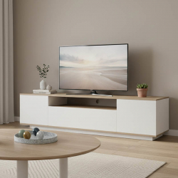 Έπιπλο τηλεόρασης Winey pakoworld σε sonoma-λευκή απόχρωση 180x44.5x44.5εκ