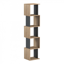 Βιβλιοθήκη Cubik pakoworld sonoma- ανθρακί 35x30x161εκ