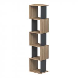 Βιβλιοθήκη Cubik pakoworld sonoma- ανθρακί 35x30x161εκ