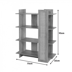 Βιβλιοθήκη Oslo pakoworld sonoma 75x32x95εκ