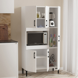 Ντουλάπια κουζίνας Defne pakoworld σε λευκή απόχρωση 89x37.5x160εκ