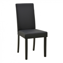 Καρέκλα Zeben pakoworld μαύρο PU με πόδι μαύρο rubberwood 43,5x55,5x93,5εκ