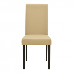 Καρέκλα Zeben pakoworld εκρού PU με πόδι μαύρο rubberwood 43,5x55,5x93,5εκ
