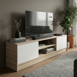 Έπιπλο τηλεόρασης Sasa pakoworld sonoma-λευκό 150x35x41.5εκ
