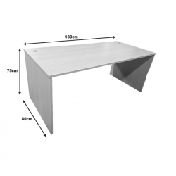 Γραφείο εργασίας Armadi pakoworld σε sonoma-λευκή απόχρωση 180x80x75εκ