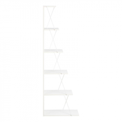 Βιβλιοθήκη mini Tars pakoworld λευκό 50x22x150εκ