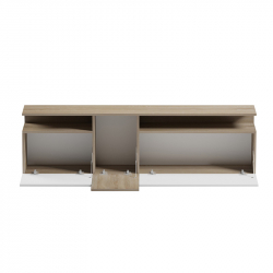 Έπιπλο τηλεόρασης Vendora pakoworld σε sonoma-λευκή απόχρωση 150x29.5x46.3εκ