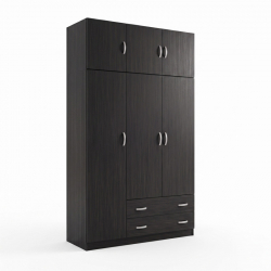 Ντουλάπα τρίφυλλη με πατάρι Alvia pakoworld wenge 150x51x240εκ