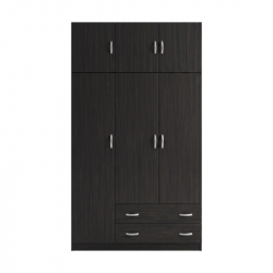 Ντουλάπα τρίφυλλη με πατάρι Alvia pakoworld wenge 150x51x240εκ