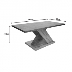 Τραπέζι σαλονιού Solange pakoworld σε γκρι-sonoma απόχρωση 110x55x47.5εκ