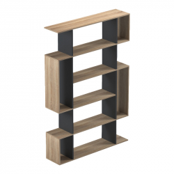 Βιβλιοθήκη Mito pakoworld sonoma-ανθρακί 108.5x25x161εκ