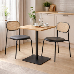 Τραπέζι Nerobian pakoworld mdf σε sonoma απόχρωση 60x60x75εκ