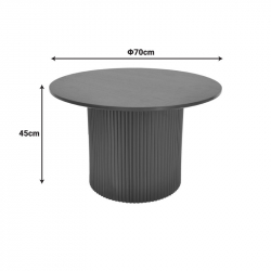 Τραπέζι σαλονιού Dovel pakoworld mdf σε sonoma-μαύρο μέταλλο Φ70x45εκ