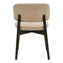Καρέκλα Siena pakoworld μπεζ ύφασμα μαύρο rubberwood 48x50x81εκ