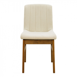 Καρέκλα Dalby pakoworld εκρού ύφασμα καρυδί rubberwood 50x45x85,5εκ