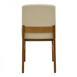 Καρέκλα Dalby pakoworld εκρού ύφασμα καρυδί rubberwood 50x45x85,5εκ