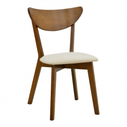 Καρέκλα Canon pakoworld καρυδί rubberwood εκρού ύφασμα 43x52x83,5εκ