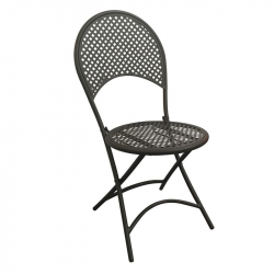 RONDO Καρέκλα Πτυσσόμενη, Μέταλλο Mesh Βαφή Μαύρο  42x54x85cm