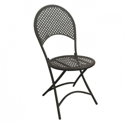 RONDO Καρέκλα Πτυσσόμενη, Μέταλλο Mesh Βαφή Μαύρο  42x54x85cm