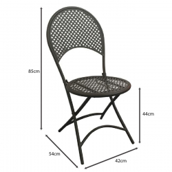 RONDO Καρέκλα Πτυσσόμενη, Μέταλλο Mesh Βαφή Μαύρο  42x54x85cm