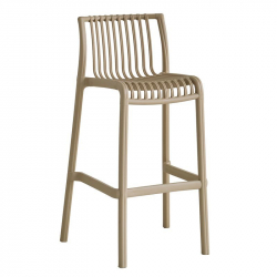 MODENA Σκαμπό Bar Στοιβαζόμενο PP-UV Protection Tortora  50x50x76/100cm