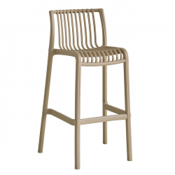 MODENA Σκαμπό Bar Στοιβαζόμενο PP-UV Protection Tortora  50x50x76/100cm