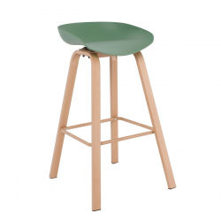 PENT Σκαμπό Bar, Μέταλλο Βαφή Φυσικό, PP Πράσινο  49x52x72/84cm