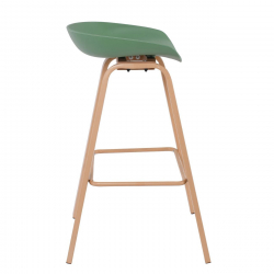 PENT Σκαμπό Bar, Μέταλλο Βαφή Φυσικό, PP Πράσινο  49x52x72/84cm
