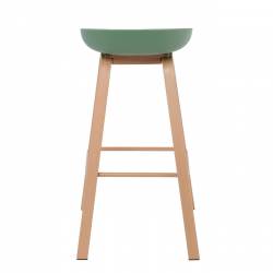 PENT Σκαμπό Bar, Μέταλλο Βαφή Φυσικό, PP Πράσινο  49x52x72/84cm