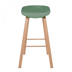 PENT Σκαμπό Bar, Μέταλλο Βαφή Φυσικό, PP Πράσινο  49x52x72/84cm