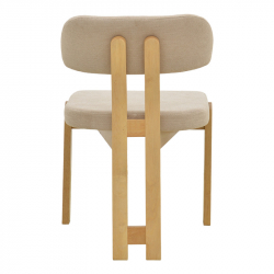 Καρέκλα Genoa pakoworld sonoma rubberwood και μπεζ ύφασμα 50x43x82εκ