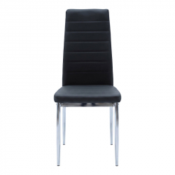 Καρέκλα Parker pakoworld μαύρο PU με πόδι χρωμίου 41x48x96εκ