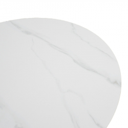 Τραπέζι σαλονιού Franzel pakoworld sintered stone σε όψη μαρμάρου-mdf σε φυσική απόχρωση Φ80x40εκ