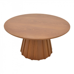 Τραπέζι σαλονιού Franzel pakoworld mdf καρυδί Φ80x40εκ