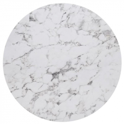 HPL (High Pressure Laminated) Επιφάνεια Τραπεζιού Απόχρωση White Marble, UV  Φ70cm/12mm