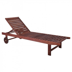 LUGANO Ξαπλώστρα Ξύλο Acacia, Απόχρωση Καρυδί  65x196x32cm