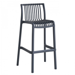 MODENA Σκαμπό Bar Στοιβαζόμενο PP-UV Protection Ανθρακί  50x50x76/100cm