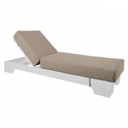 VERANO Μαξιλάρι Ξαπλώστρας (B) Ύφ.Cappuccino Water Repellent με Φερμουάρ - Velcro  208(76+132)x69/20cm