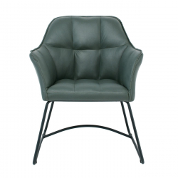 POLLY Πολυθρόνα Μέταλλο Βαφή Μαύρο, Ύφασμα Suede Olive Green  67x64x82cm