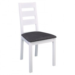 MILLER Καρέκλα Οξιά Άσπρο, Ύφασμα Γκρι  45x52x97cm